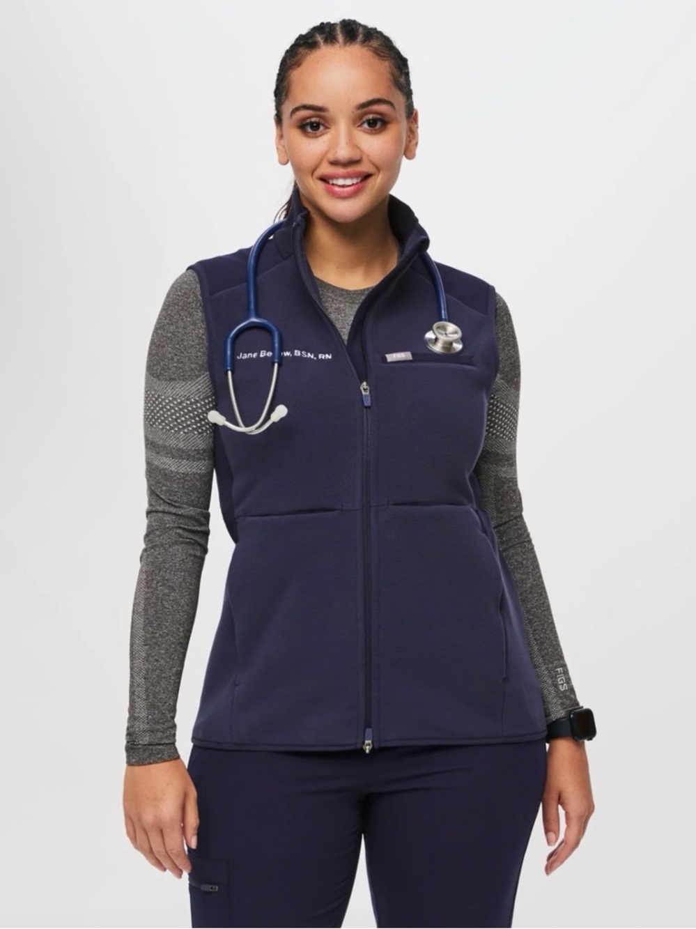 FIGS On-Shift Fleece Vest - Navy